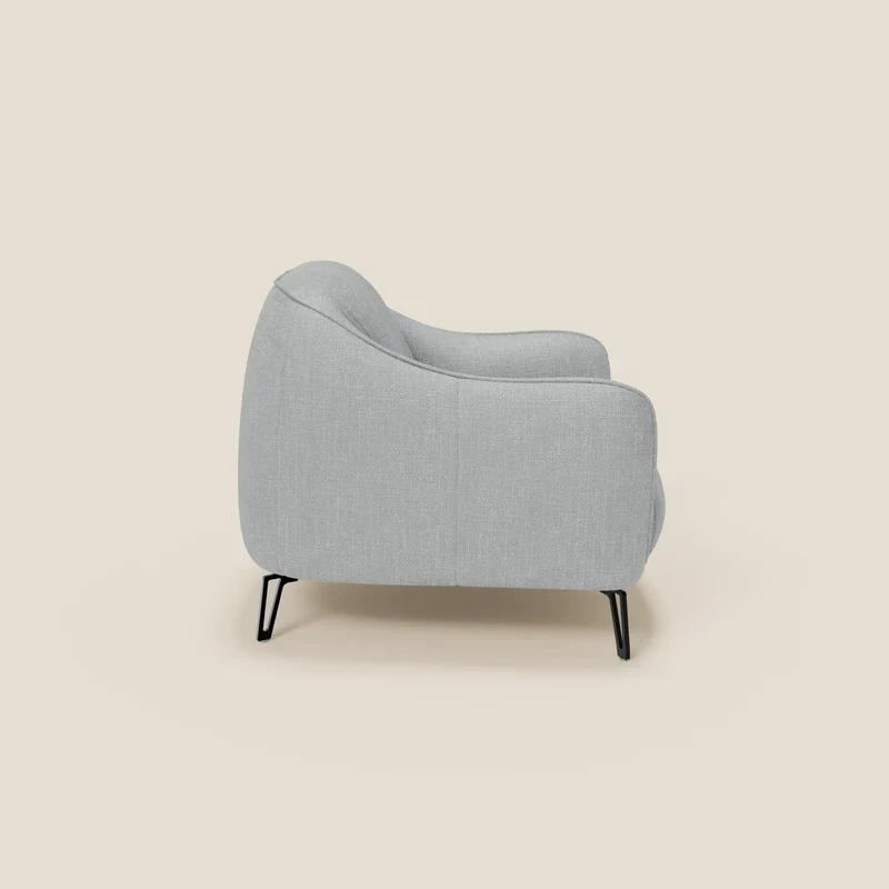 Avela Fauteuil au confort intemporel en tissu doux et imperméable T06 bleu glacier