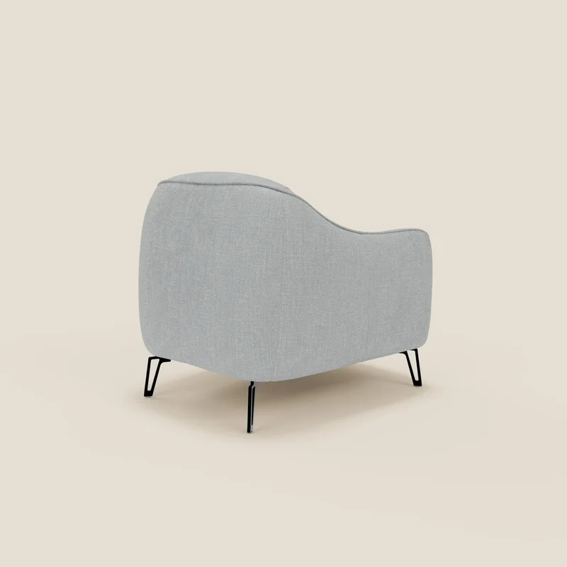 Avela Fauteuil au confort intemporel en tissu doux et imperméable T06 bleu glacier