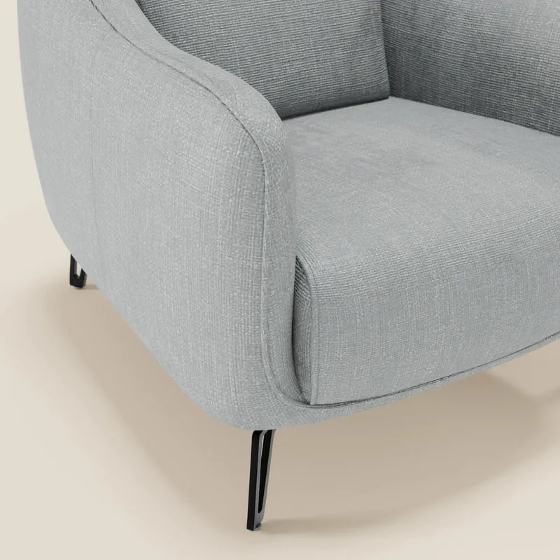 Avela Fauteuil au confort intemporel en tissu doux et imperméable T06 bleu glacier