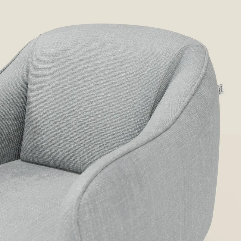 Avela Fauteuil au confort intemporel en tissu doux et imperméable T06 bleu glacier