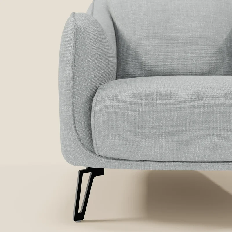 Avela Fauteuil au confort intemporel en tissu doux et imperméable T06 bleu glacier