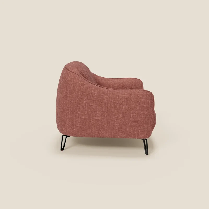 Avela Fauteuil au confort intemporel en tissu doux et imperméable T06 corail