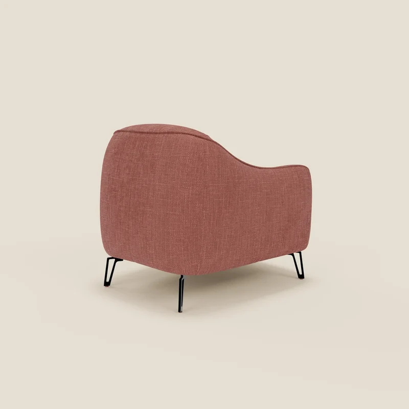 Avela Fauteuil au confort intemporel en tissu doux et imperméable T06 corail