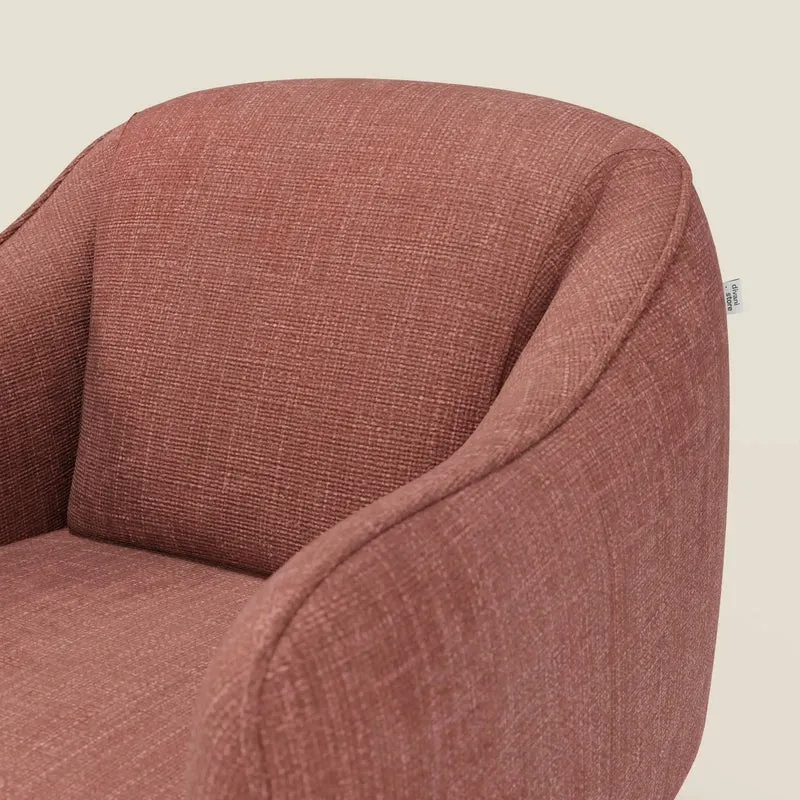 Avela Fauteuil au confort intemporel en tissu doux et imperméable T06 corail