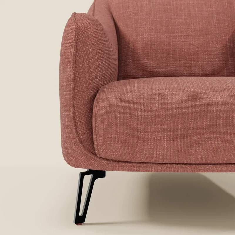Avela Fauteuil au confort intemporel en tissu doux et imperméable T06 corail