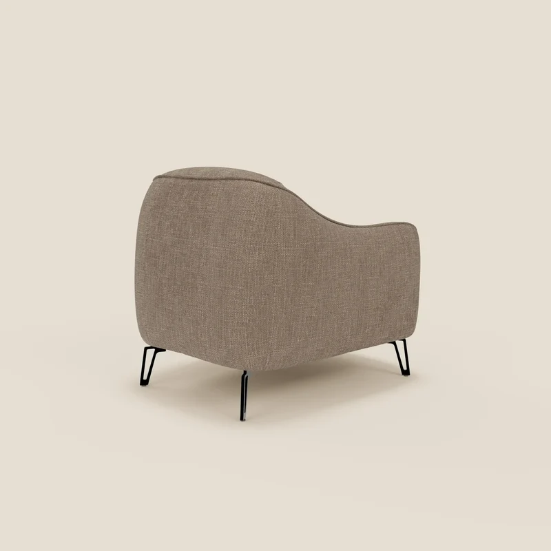 Avela Fauteuil au confort intemporel en tissu doux et imperméable T06 marron