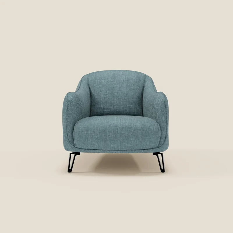 Avela Fauteuil au confort intemporel en tissu doux et imperméable T06 bleu ciel