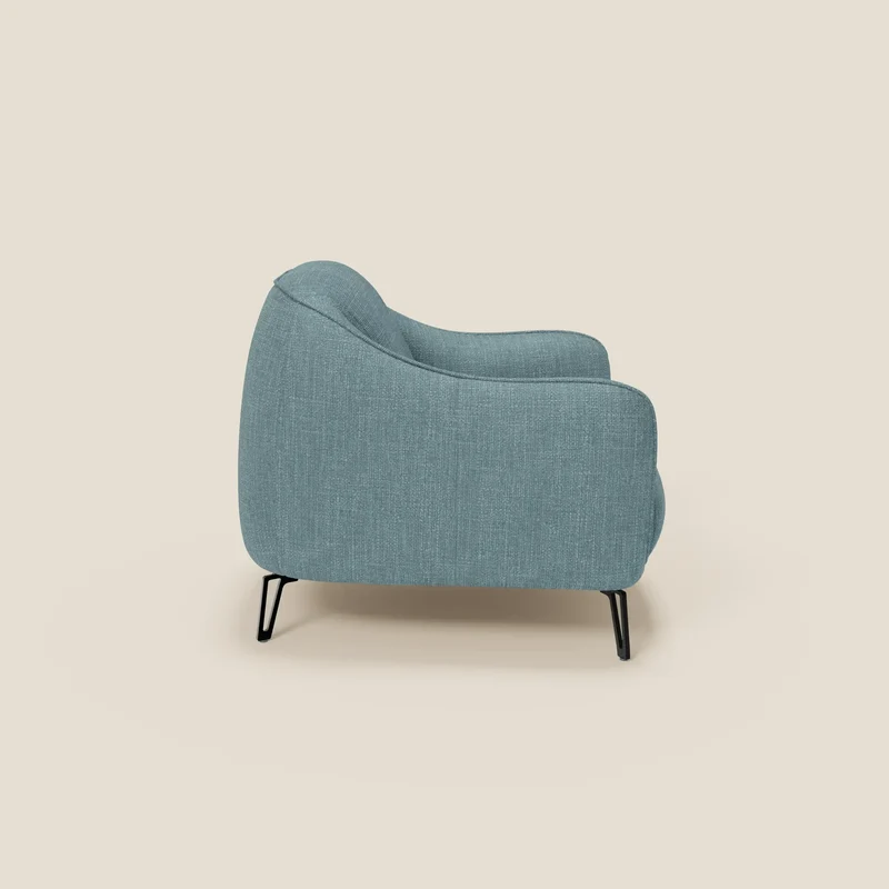 Avela Fauteuil au confort intemporel en tissu doux et imperméable T06 bleu ciel
