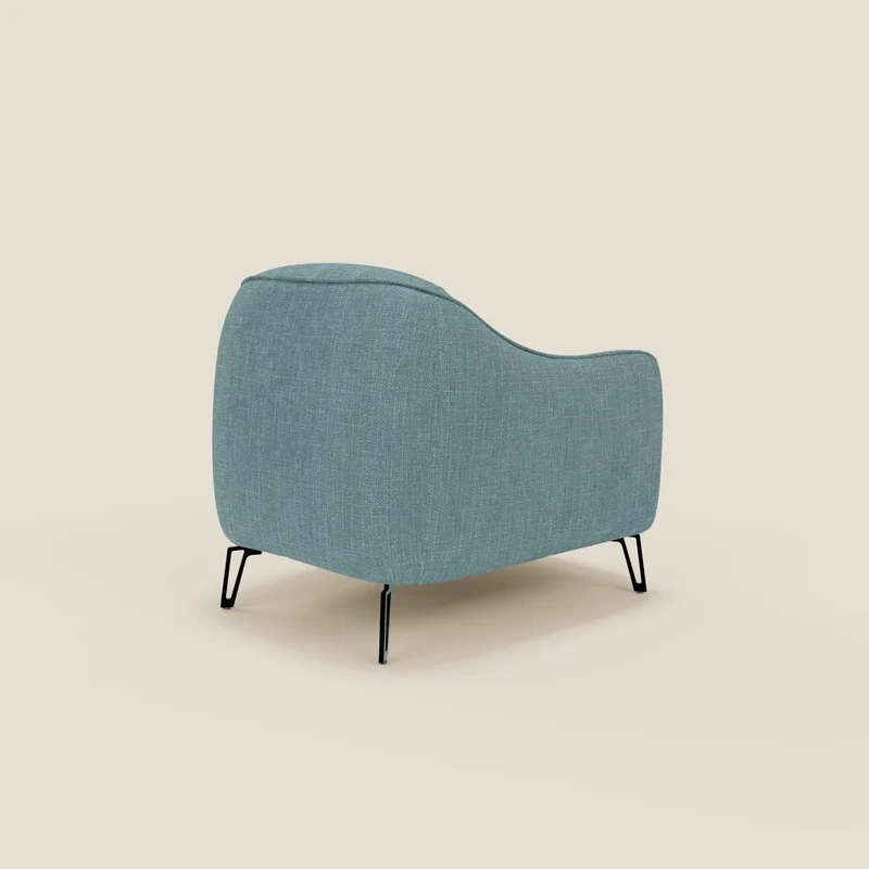 Avela Fauteuil au confort intemporel en tissu doux et imperméable T06 bleu ciel