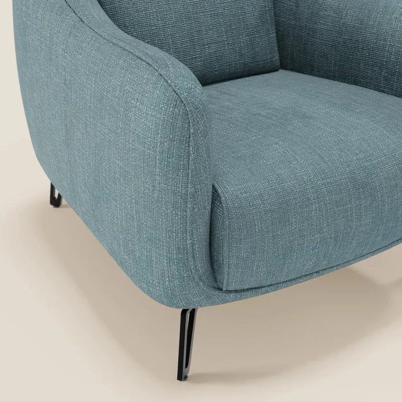 Avela Fauteuil au confort intemporel en tissu doux et imperméable T06 bleu ciel