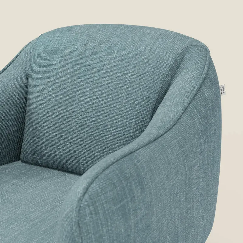 Avela Fauteuil au confort intemporel en tissu doux et imperméable T06 bleu ciel