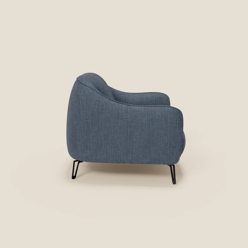 Avela Fauteuil au confort intemporel en tissu doux et imperméable T06 bleu