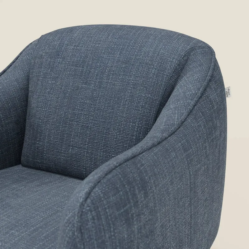 Avela Fauteuil au confort intemporel en tissu doux et imperméable T06 bleu