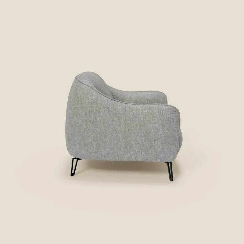 Avela Fauteuil au confort intemporel en tissu doux et imperméable T06 gris