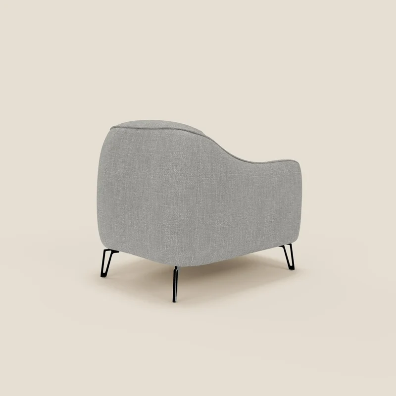 Avela Fauteuil au confort intemporel en tissu doux et imperméable T06 gris