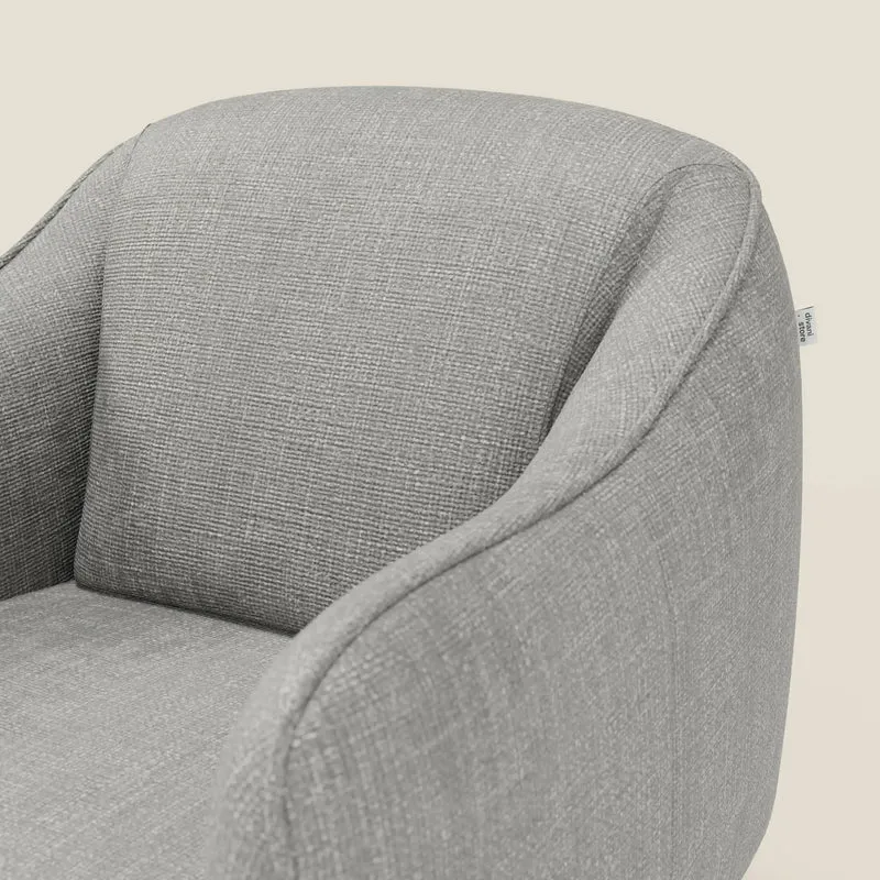 Avela Fauteuil au confort intemporel en tissu doux et imperméable T06 gris