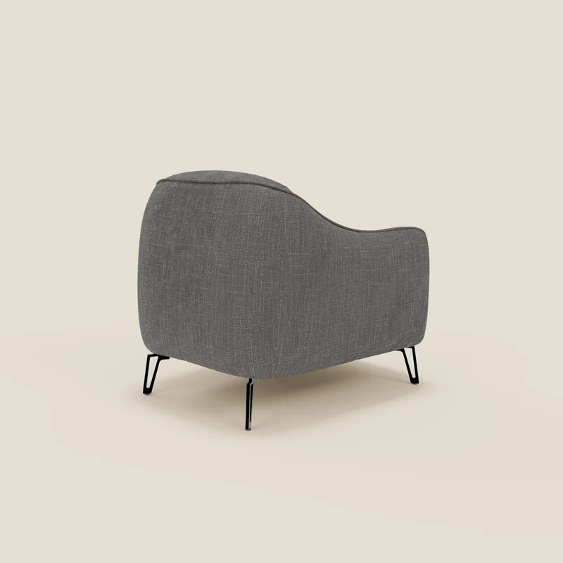 Avela Fauteuil au confort intemporel en tissu doux et imperméable T06 anthracite