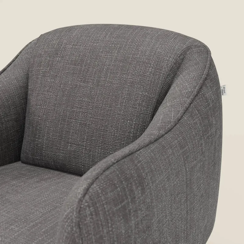 Avela Fauteuil au confort intemporel en tissu doux et imperméable T06 anthracite
