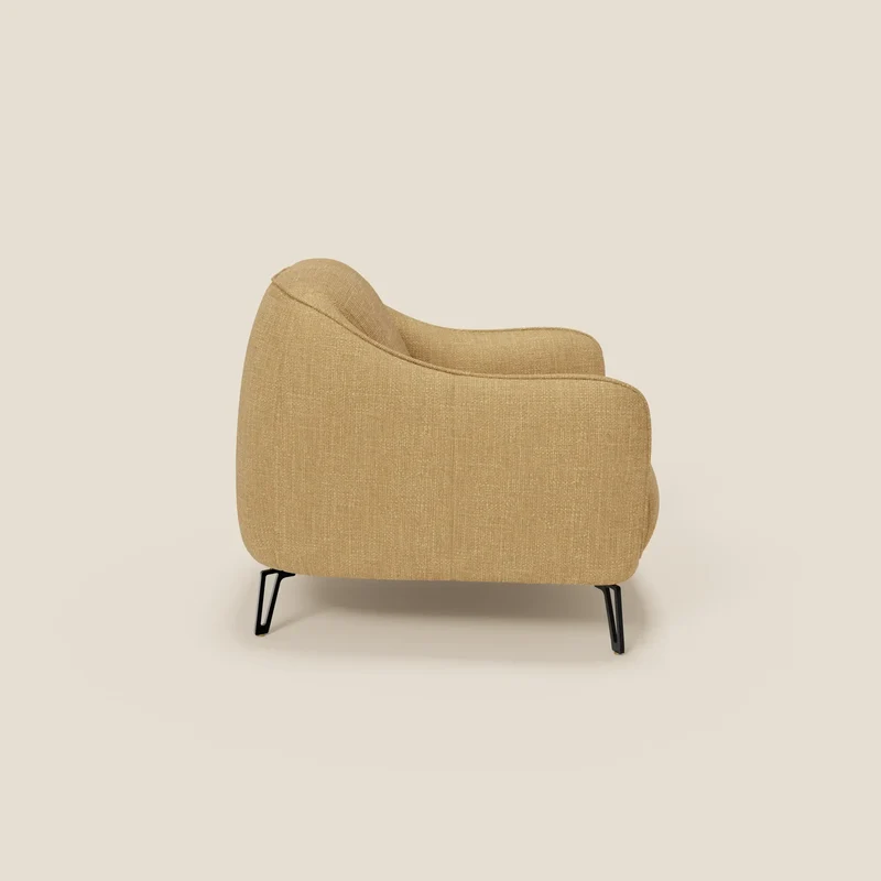 Avela Fauteuil au confort intemporel en tissu doux et imperméable T06 jaune