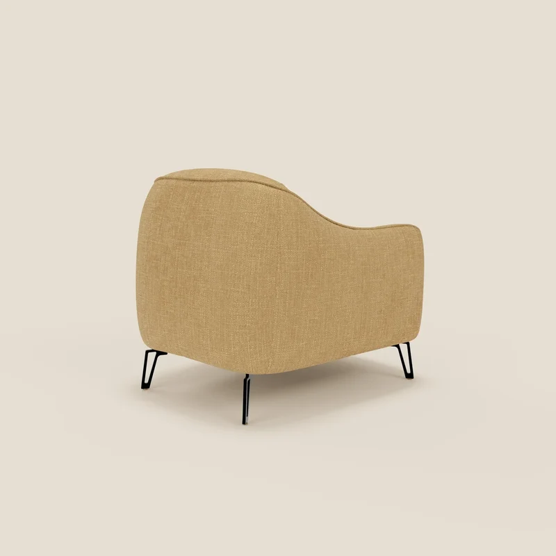 Avela Fauteuil au confort intemporel en tissu doux et imperméable T06 jaune