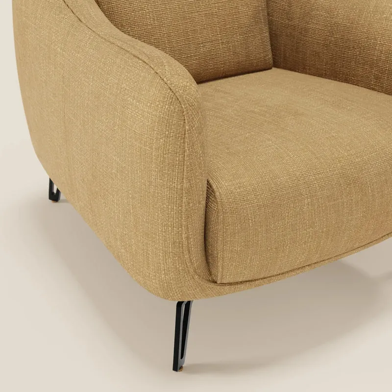 Avela Fauteuil au confort intemporel en tissu doux et imperméable T06 jaune