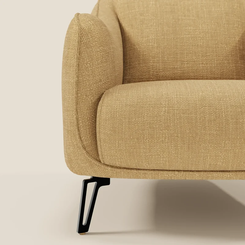 Avela Fauteuil au confort intemporel en tissu doux et imperméable T06 jaune