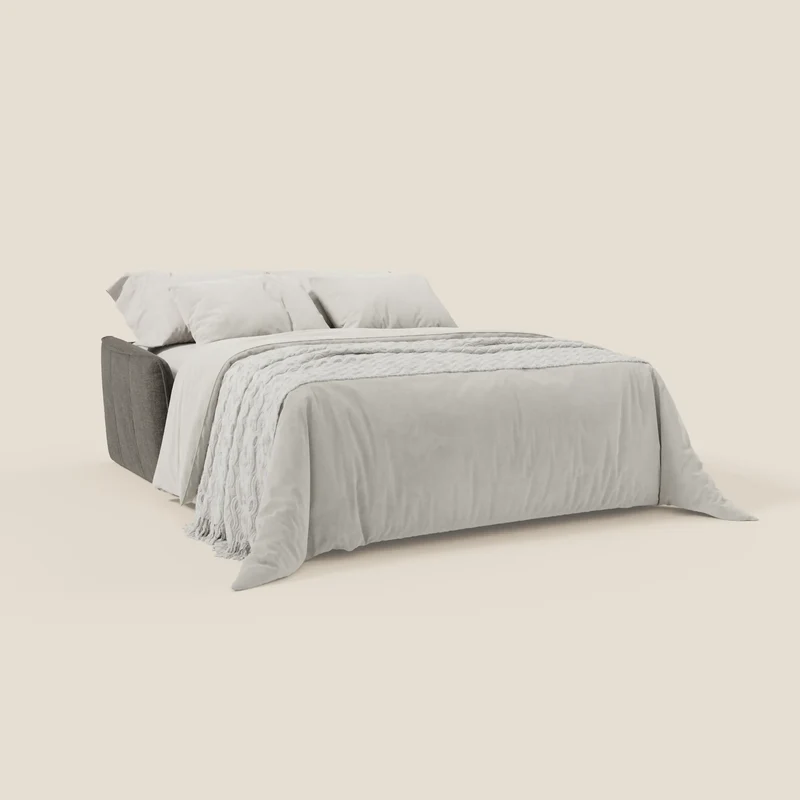 Elios Canapé convertible avec coussins de dossier souples en tissu détachable T24 anthracite