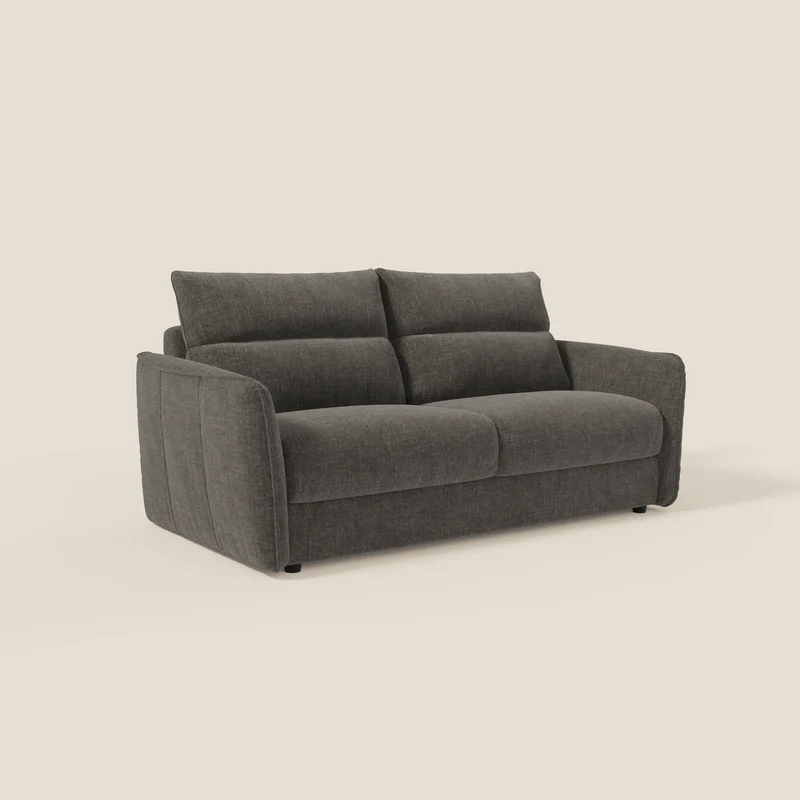 Elios Canapé convertible avec coussins de dossier souples en tissu détachable T24 anthracite