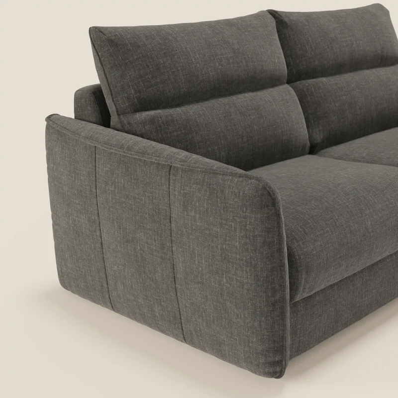Elios Canapé convertible avec coussins de dossier souples en tissu détachable T24 anthracite