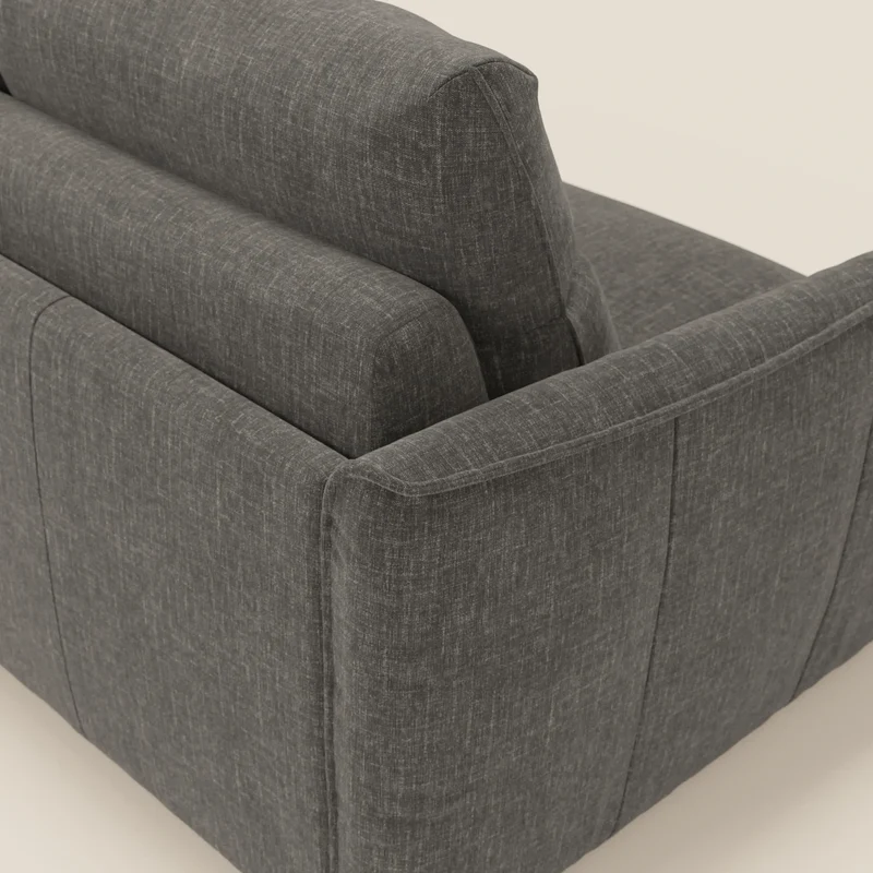 Elios Canapé convertible avec coussins de dossier souples en tissu détachable T24 anthracite
