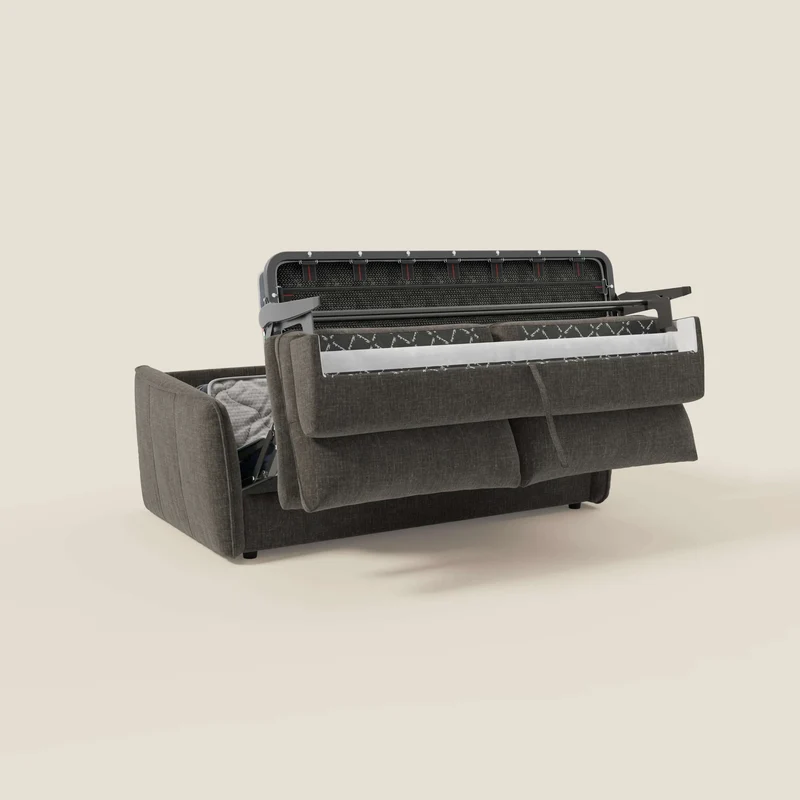Elios Canapé convertible avec coussins de dossier souples en tissu détachable T24 anthracite