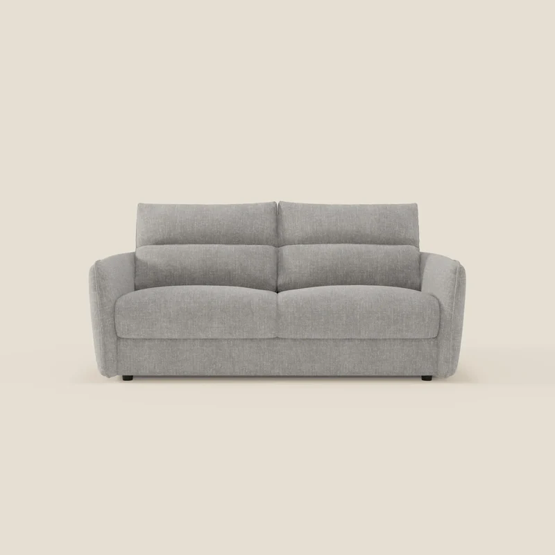 Elios Canapé convertible avec coussins de dossier souples en tissu détachable T24 gris