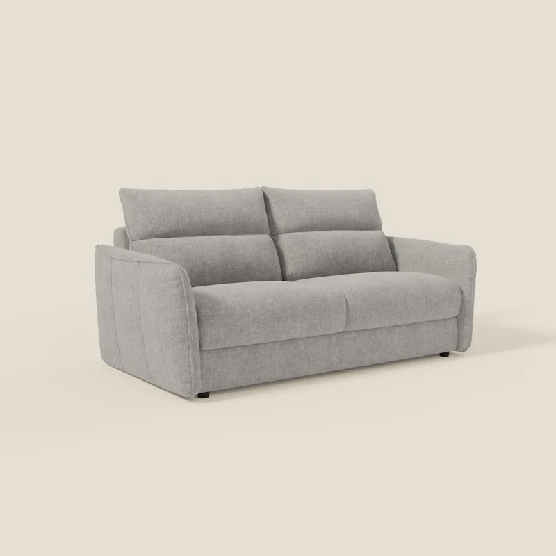 Elios Canapé convertible avec coussins de dossier souples en tissu détachable T24 gris