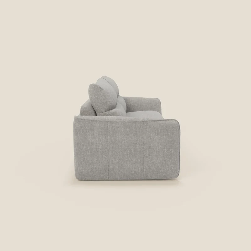 Elios Canapé convertible avec coussins de dossier souples en tissu détachable T24 gris