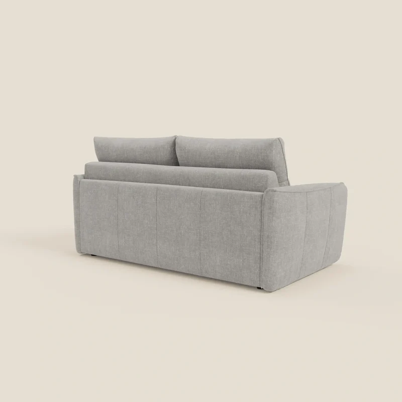 Elios Canapé convertible avec coussins de dossier souples en tissu détachable T24 gris