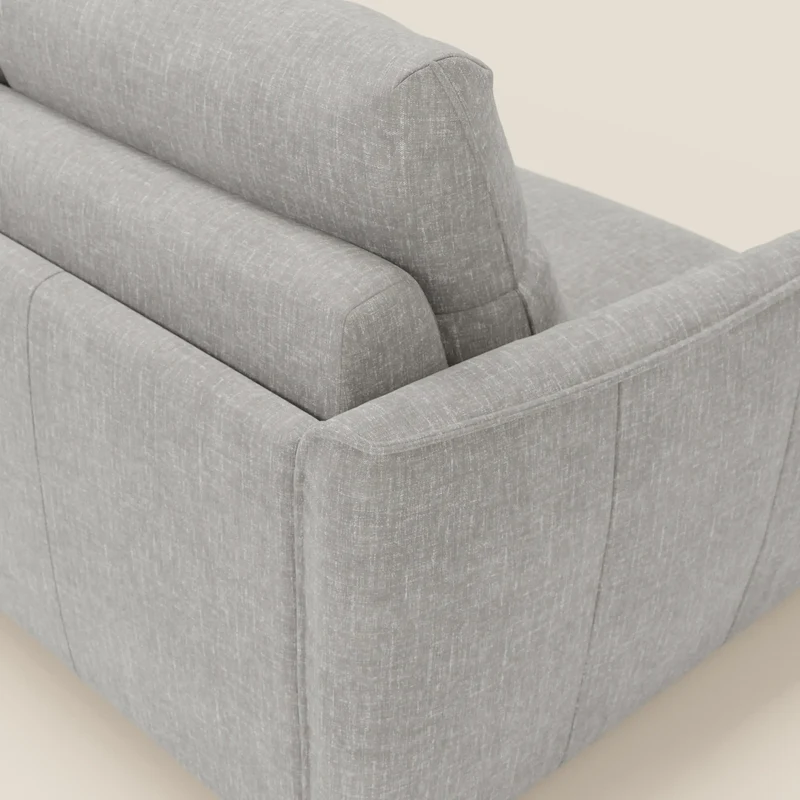 Elios Canapé convertible avec coussins de dossier souples en tissu détachable T24 gris