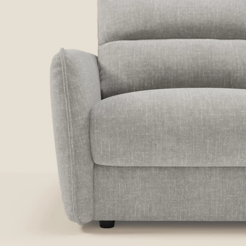 Elios Canapé convertible avec coussins de dossier souples en tissu détachable T24 gris