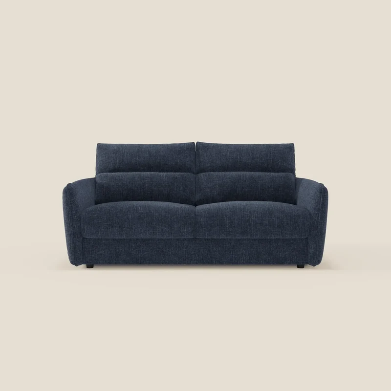 Elios Canapé convertible avec coussins de dossier souples en tissu détachable T24 bleu nuit