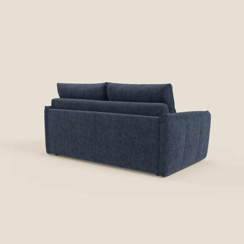Elios Canapé convertible avec coussins de dossier souples en tissu détachable T24 bleu nuit