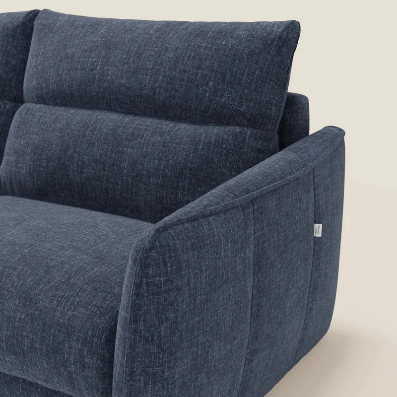 Elios Canapé convertible avec coussins de dossier souples en tissu détachable T24 bleu nuit
