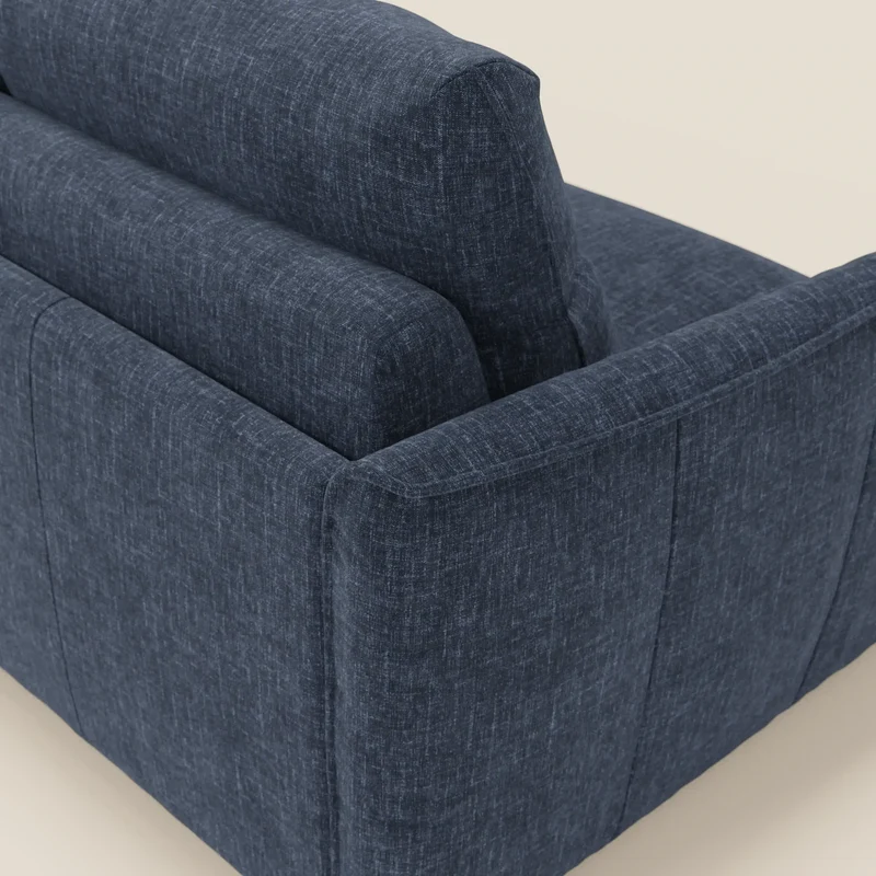 Elios Canapé convertible avec coussins de dossier souples en tissu détachable T24 bleu nuit