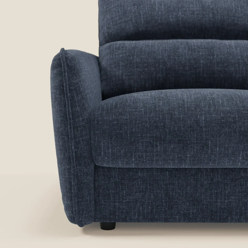 Elios Canapé convertible avec coussins de dossier souples en tissu détachable T24 bleu nuit