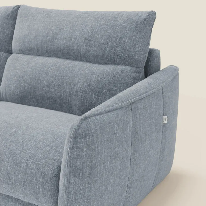 Elios Canapé convertible avec coussins de dossier souples en tissu détachable T24 bleu pastel