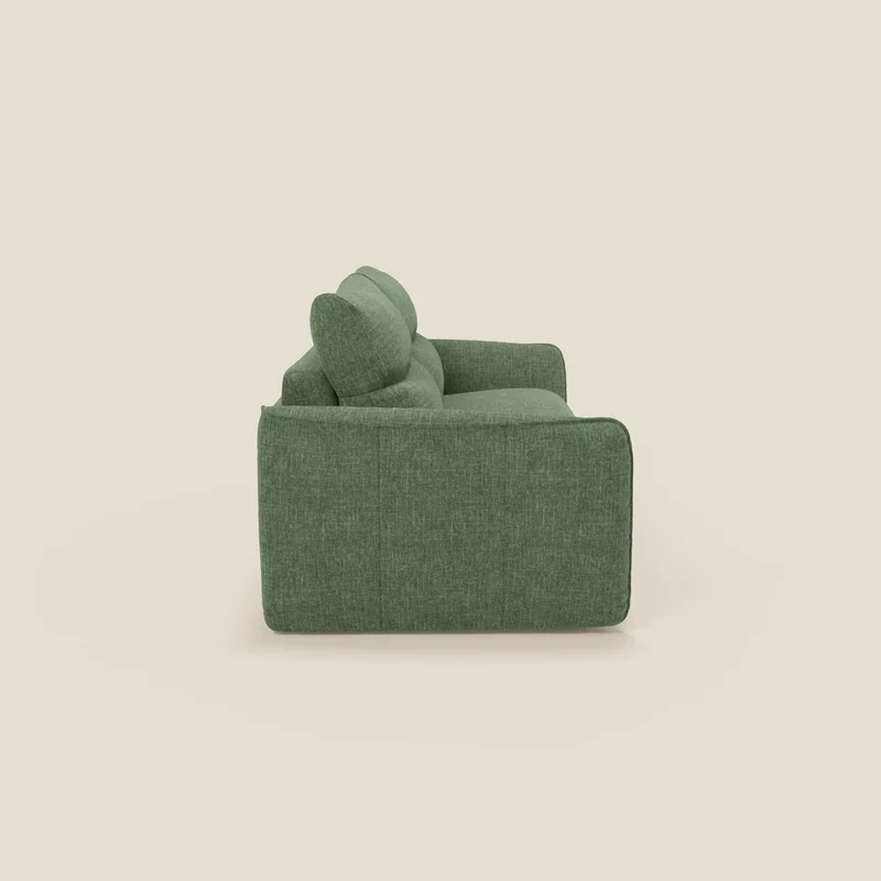 Elios Canapé convertible avec coussins de dossier souples en tissu détachable T24 vert olive