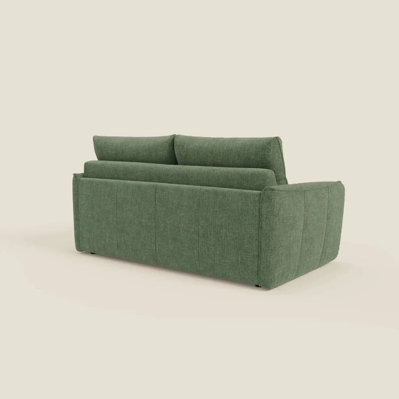 Elios Canapé convertible avec coussins de dossier souples en tissu détachable T24 vert olive