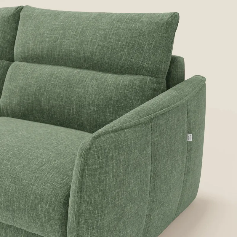 Elios Canapé convertible avec coussins de dossier souples en tissu détachable T24 vert olive
