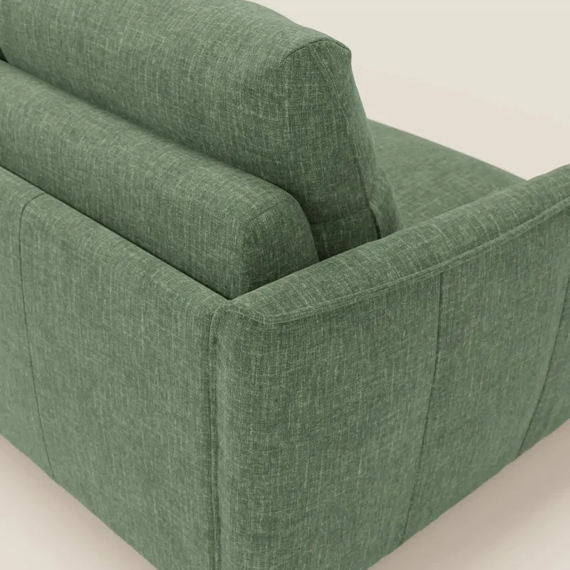 Elios Canapé convertible avec coussins de dossier souples en tissu détachable T24 vert olive
