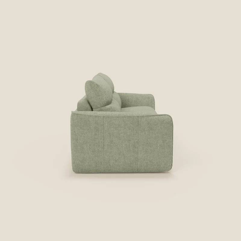 Elios Canapé convertible avec coussins de dossier souples en tissu détachable T24 vert sauge