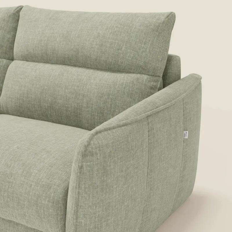 Elios Canapé convertible avec coussins de dossier souples en tissu détachable T24 vert sauge