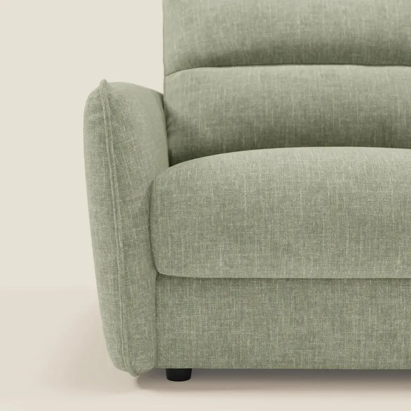 Elios Canapé convertible avec coussins de dossier souples en tissu détachable T24 vert sauge